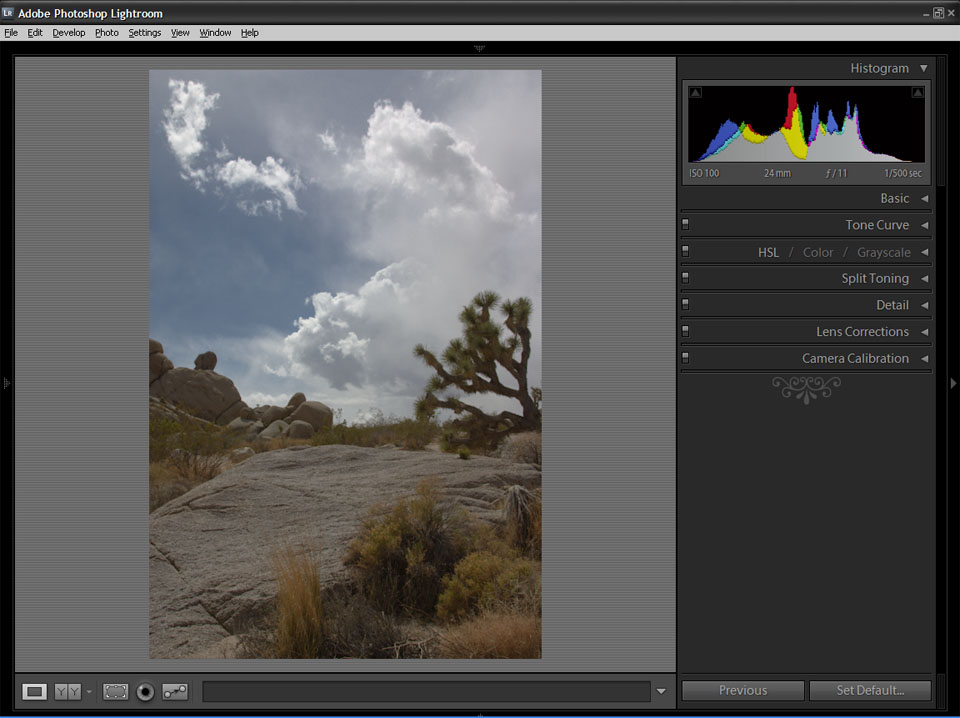 Normal exposure histogram
